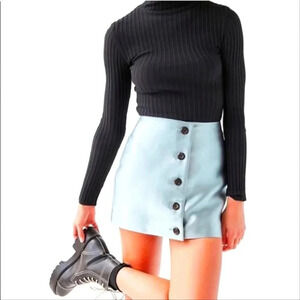 Urban Outfitters Florence taffeta button-front mini skirt.